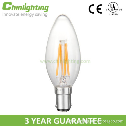 85-265V C35 LED Candle Lights filament led bulb UL CE RoHS Certificated